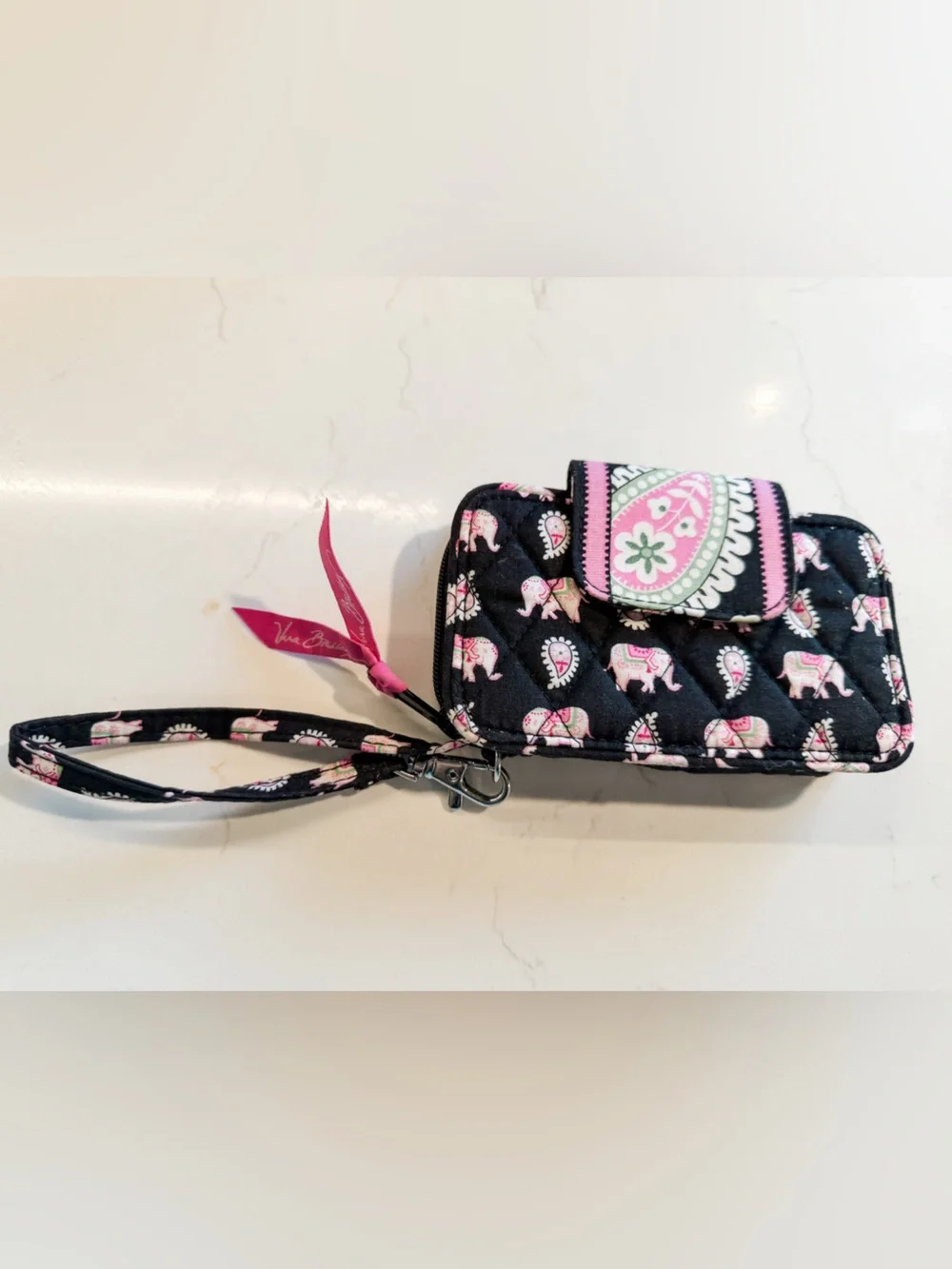 NWOT Vera Bradley Pink Elephant Quilted Wristlet Wallet